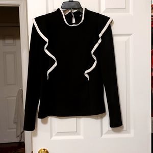 Women's small black and white lightweight sweater